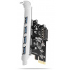 AXAGON radič do PCIe pre 4x USB Typ-A / USB 5Gbps / PCEU-430RS / SP / čip Renesas