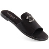 Comfortable flip-flops with rhinestones S.Barski W OLI258A, black (197450) RED 37