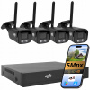 WIFI SADA KAMIER PRE MONITORING, 4 BEZDRÔTOVÉ KAMERY DVS, ČIERNA TUBA, 5Mpx
