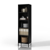 Nábytek PEGAS Černá kovová knihovna MARIO Moderní 500 x 1800 x 350 mm