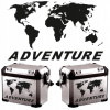NÁLEPKY na auto MOTOCYKEL KUFRE Mapa Sveta ADVENTURE 30x18