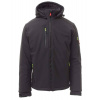 PAYPER CREEK PAD S00330-0489 / Zateplená softshellová bunda s odnímateľnou kapucňou - anthracite/black 5XL