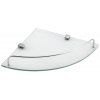 AQUALINE RB115 Rumba sklenená rohová polica 25 x 4,2 x 25 cm, číre sklo