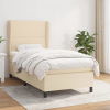 vidaXL Posteľný rám boxspring s matracom krémový 90x190 cm látka - Krémová - 115726-63227