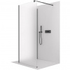CERANO - Sprchová zástena Walk-in Onyx Corner Round Ľ/P - 8 mm - guľatá vzpera - čierna matná, mliečne sklo - 120x70x200 cm