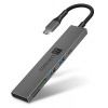 CONNECT IT CompactPRO USB-C hub + čtečka karet, (2xUSB-A 3.0, 1xUSB-C), externí, ANTRACITOVÝ