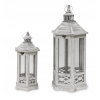 Lampáš, svietník - LANTERN LANTERN Drevené Gray KPL retro 2 ks (Lampáš, svietník - LANTERN LANTERN Drevené Gray KPL retro 2 ks)