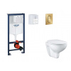 Grohe Rapid SL Set predstenovej inštalácie, klozetu, dosky SoftClose a tlačidla Arena Cosmopolitan S, kefovaný Cool Sunrise SANI11BB4124-GR