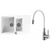 Set Alveus (dřez Cadit 70 White 11 + baterie Mintas Bílá/Kartáčovaná ocel) SETA25135