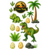 CUKROVÝ POPLATOK TORTA VYTLAČENIE HMOTA DINOSAURY DINO VAJCIA STROM T-rex MENO A4