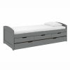 Tempo Kondela Posteľ s výsuvnou prístelkou, sivá, masív, 90x200, MARINELLA NEW