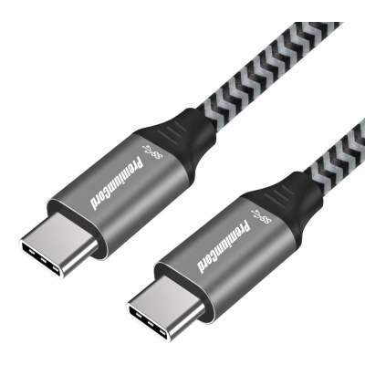 PremiumCord Kábel USB 3.2 Gen 1 USB-C male - USB-C male, bavlnený oplet, 1,5m ku31ct15