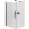 CERANO - Sprchová zástena Walk-in Onyx Cube Ľ/P - 8 mm - hranatá vzpera - čierna matná, transparentné sklo - 160x200 cm