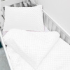Biante Detské posteľné obliečky do postieľky Minky TOP 3D bodky MKP-059 Biele Do postieľky 100x135 a 40x60 cm