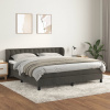vidaXL Posteľný rám boxspring s matracom tmavosivý 160x200 cm zamat - Sivá - 106677-206798