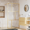 vidaXL Sprchová zástena s priehľadným ESG sklom, zlatá 115x195 cm - Zlato - 27388-168674