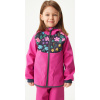 Dětská softshellová bunda UNUO s fleecem Basic, Fuchsiová, Kytičky Velikost: 92/98