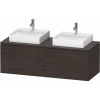 DURAVIT L-Cube závesná skrinka pod dve umývadlá na dosku, 4 zásuvky, 1420 x 550 x 482 mm, orech kartáčovaný, LC4872B69690000
