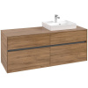 VILLEROY & BOCH Collaro závesná skrinka pod umývadlo na dosku (umývadlo vpravo), 4 zásuvky, 1400 x 500 x 548 mm, Oak Kansas, C07500RH