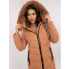 Brown long winter jacket with stitching oranžová S Factory Price 2016103575596