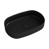 SAPHO INFINITY OVAL keramické umývadlo na dosku, 55x36 cm, čierna mat 10NF65055-2N