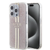 Guess pevný kryt IML 4G Gold Stripe na iPhone 15 Pro (GUHCP15LH4PSEGP) - ružový