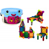 LEAN TOYS Magnetické stavebné kocky so svetlami vo vedre s 80 kusmi