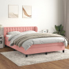 Box spring postel s matrací růžová 140x190 cm samet 3127732