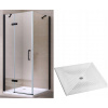 Sprchový kút - Čierny sprchovací kút 90x90 + sprchová vanička CERAMIC (Sprchový kút - Čierny sprchovací kút 90x90 + sprchová vanička CERAMIC)