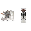Rocket Espresso Appartamento, white, walnut + Eureka Mignon XL, CR chrome