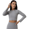 GymBeam Dámské tričko FLO Ribbed Crop Top Grey