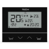 TECH EU-292 v3-BK - Drôtový izbový regulátor dvojstavový (predný panel z 3mm skla) čierny