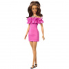 Mattel Barbie Fashionista : bábika k 65. výročiu v metalických ružových šatách Mattel