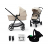 Kinderkraft | KINDERKRAFT - Kombinovaný kočík 3v1 NEWLY Sand beige + autosedačka MINK PRO | AG0893