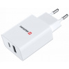 Swissten Síťový Adaptér GaN 1x USB-C + 1x USB 30W PD Bilý 22037000
