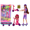 LEAN TOYS Sada bábik Lucy Fialová prilba na kolobežku a skateboard