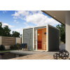 Finská sauna KARIBU CUBEN (81132) terragrau s předsíní LG1933 AKCE