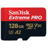 SANDISK microSDXC 128GB Extreme Pro 200 MB/s A2 C10 V30 UHS-I U3, adaptér