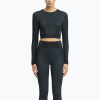 Dámske tréningové tričko s dlhým rukávom Reebok RBK Lab Seamless Crop black