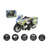 Teddies Motorka policajná 12cm kov/plast na spätné nat. na batérie so svetlom so zvukom CZ v krabičke 15x11