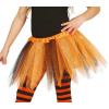 Detská tutu sukňa oranžovo-čierna trblietavá 30cm