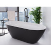 BESCO Voľne stojaca vaňa MOYA čierna matná / biela Farba - Čierna matná / biela, Farba sifónu - Čierna, Rozmer vane - 160 × 68 cm VANMOYA160BCBWM