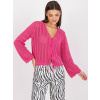 Ružový dámsky sveter s viazaním LC-SW-0228.21P-pink ONE SIZE