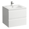 LAUFEN Pro S závesná skrinka s umývadlom s otvorom/s prepadom, 2 zásuvky, 600 x 500 x 545 mm, lesklá biela, H8619614751041