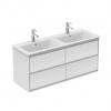 Ideal Standard Connect Air Skrinka pod dvojumývadlo 120 cm, lesklá biela/matný svetlosivý lak E0822KN