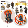 DIGITÁLNA TLAČ Jedlý obrázok na tortu MANDALORIAN STAR WARS YODA + POSTAVY + TEX