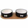 Dog fantasy Set misky keramické s podtáckem černé kost 2x 13x5,5cm, 400ml