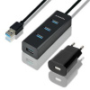 Axagon AXAGON HUE-S2BP, 4x USB3.0 CHARGING hub 1.2m kabel, vč. AC adapteru