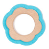 Bo Jungle B Teether Flower Wood Blue modrá