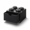 LEGO® stolové box 4 so zásuvkou 15,8 x 15,8 x 11,3 cm čierna